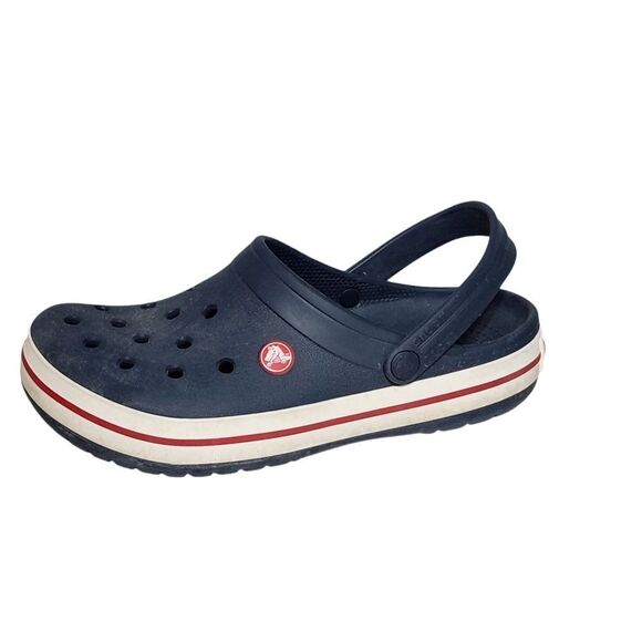 Crocs Crocband Shoes Size M 7 W 9 Blue Red White July 4th USA Clogs Rubber Slip - Picture 8 of 11